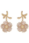 Michel Flower CZ Dangle Earrings