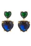 Beatrice Blue Green CZ Drop Earrings