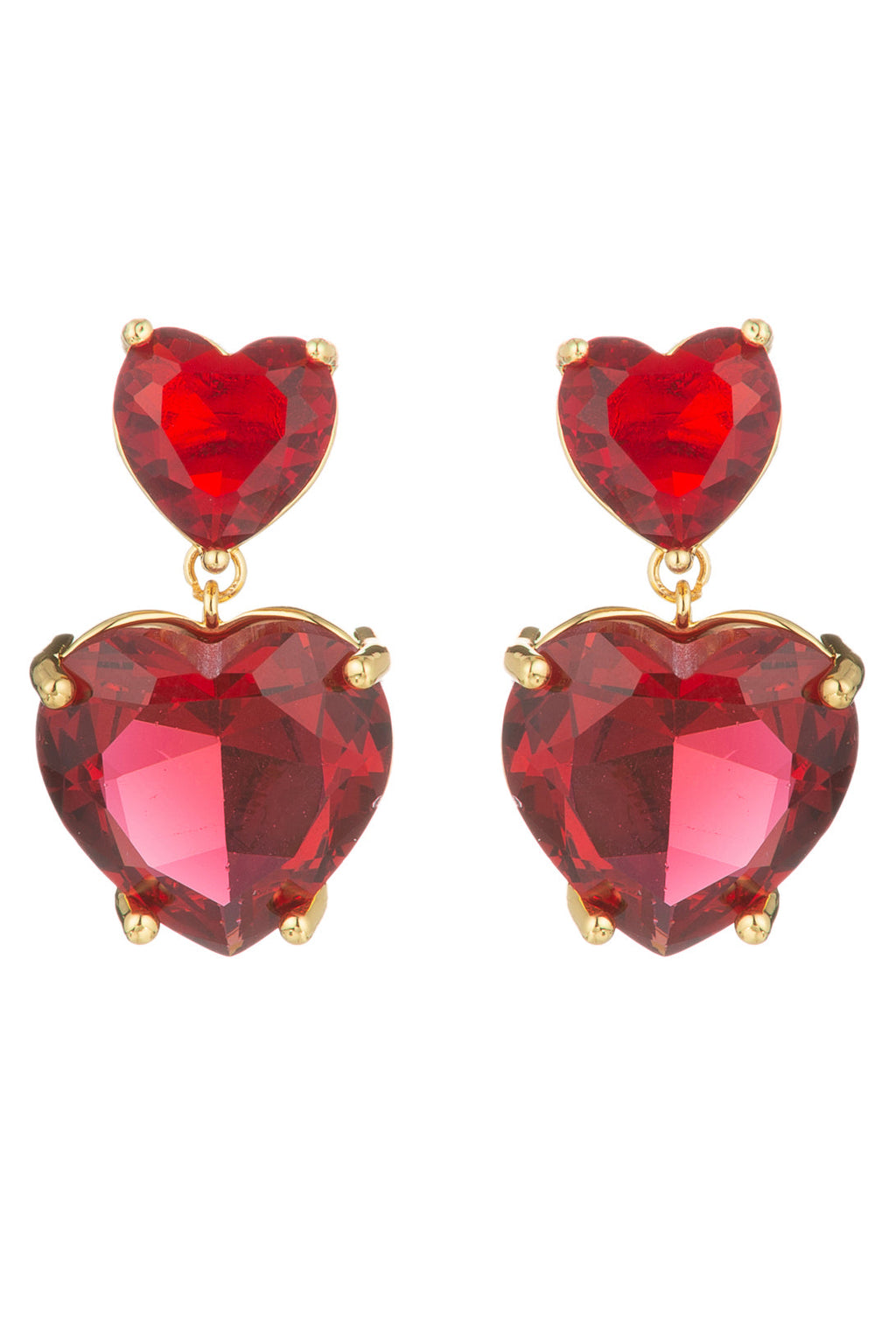 Beatrice Ruby Red CZ Drop Earrings