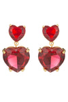 Beatrice Ruby Red CZ Drop Earrings