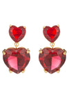 Beatrice Ruby Red CZ Drop Earrings