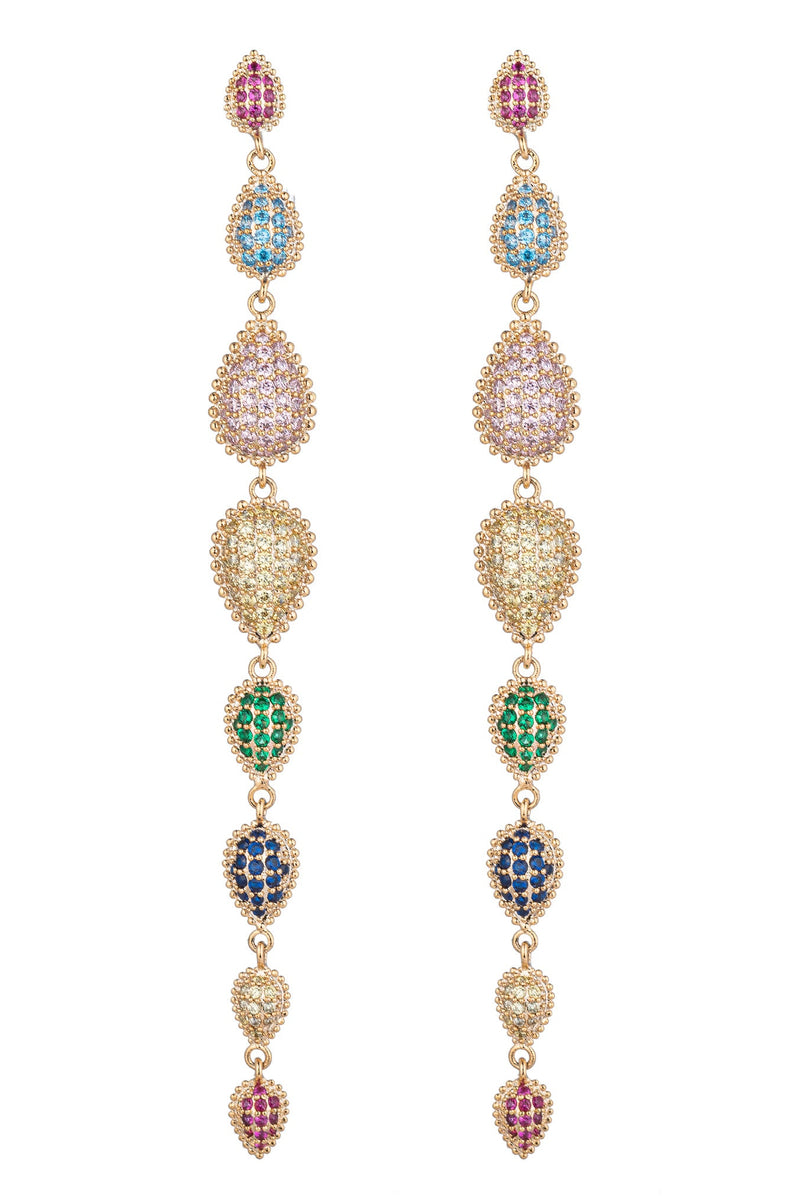 Sacha CZ Long Dangle Earrings
