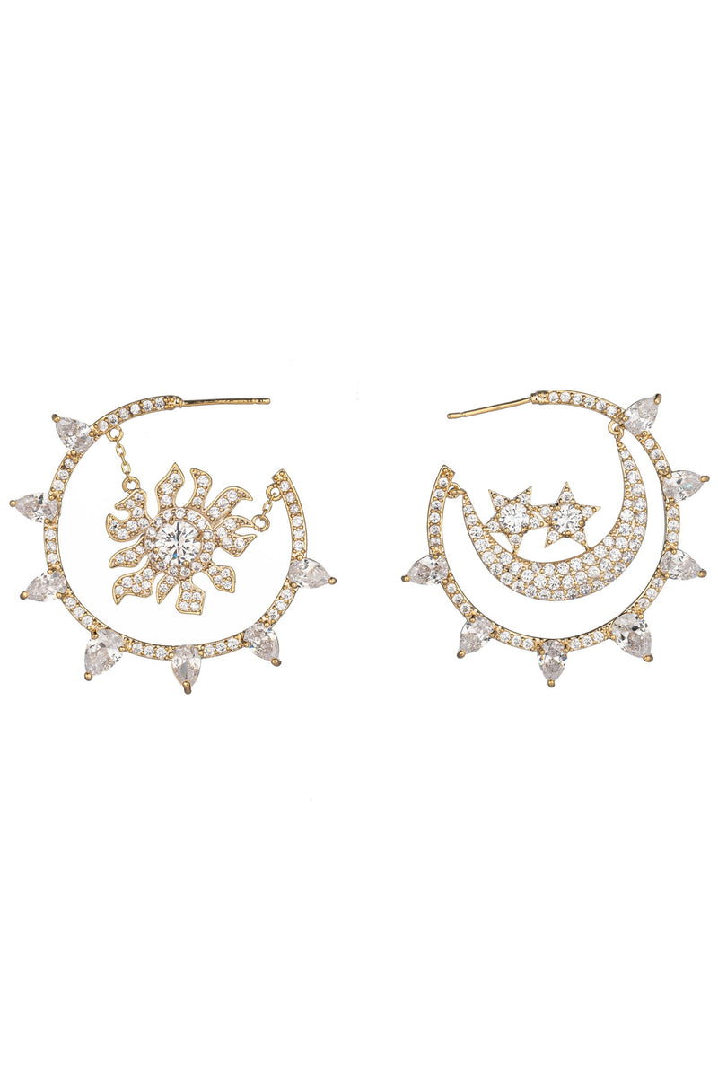 Noah Sun and Moon Loop Earrings