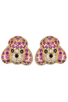 Poodle CZ Stud Earrings