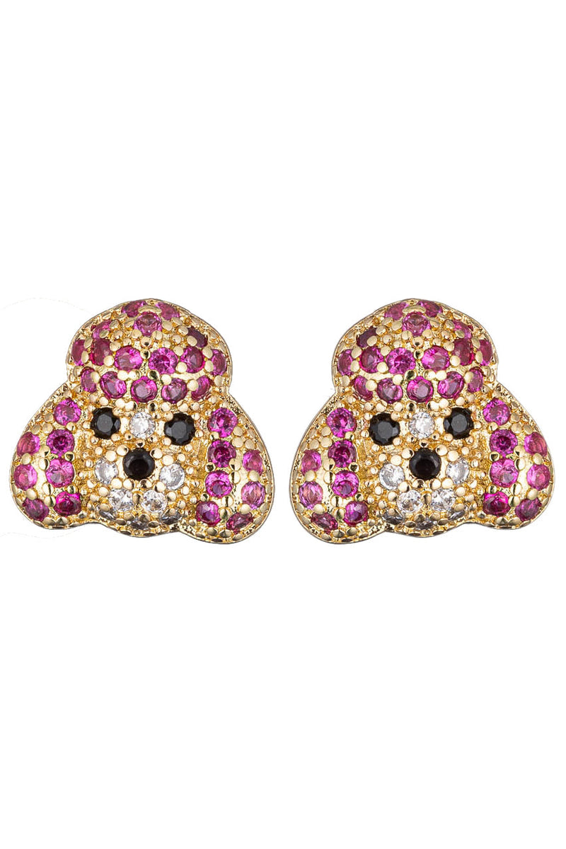 Poodle CZ Stud Earrings