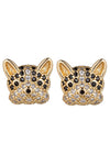 Bull Dog CZ Stud Earrings