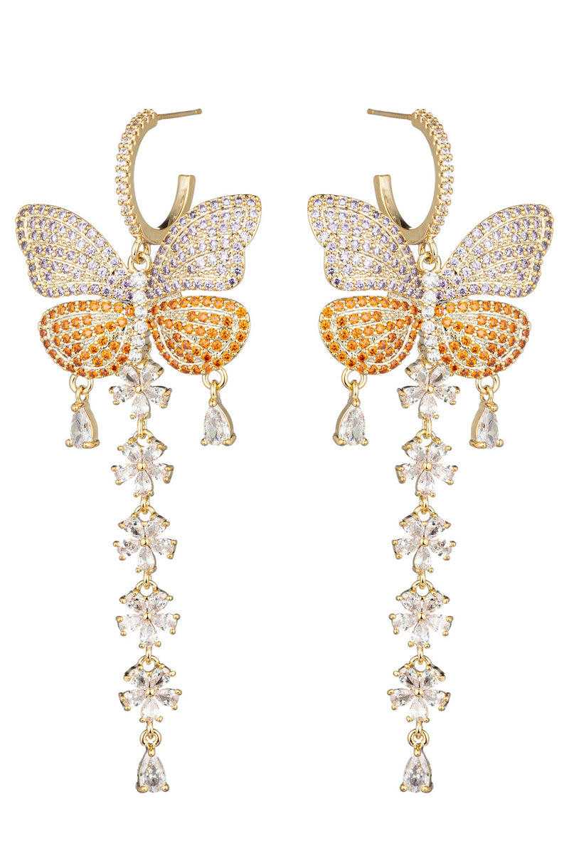Giorgia Butterfly CZ Drop Earrings