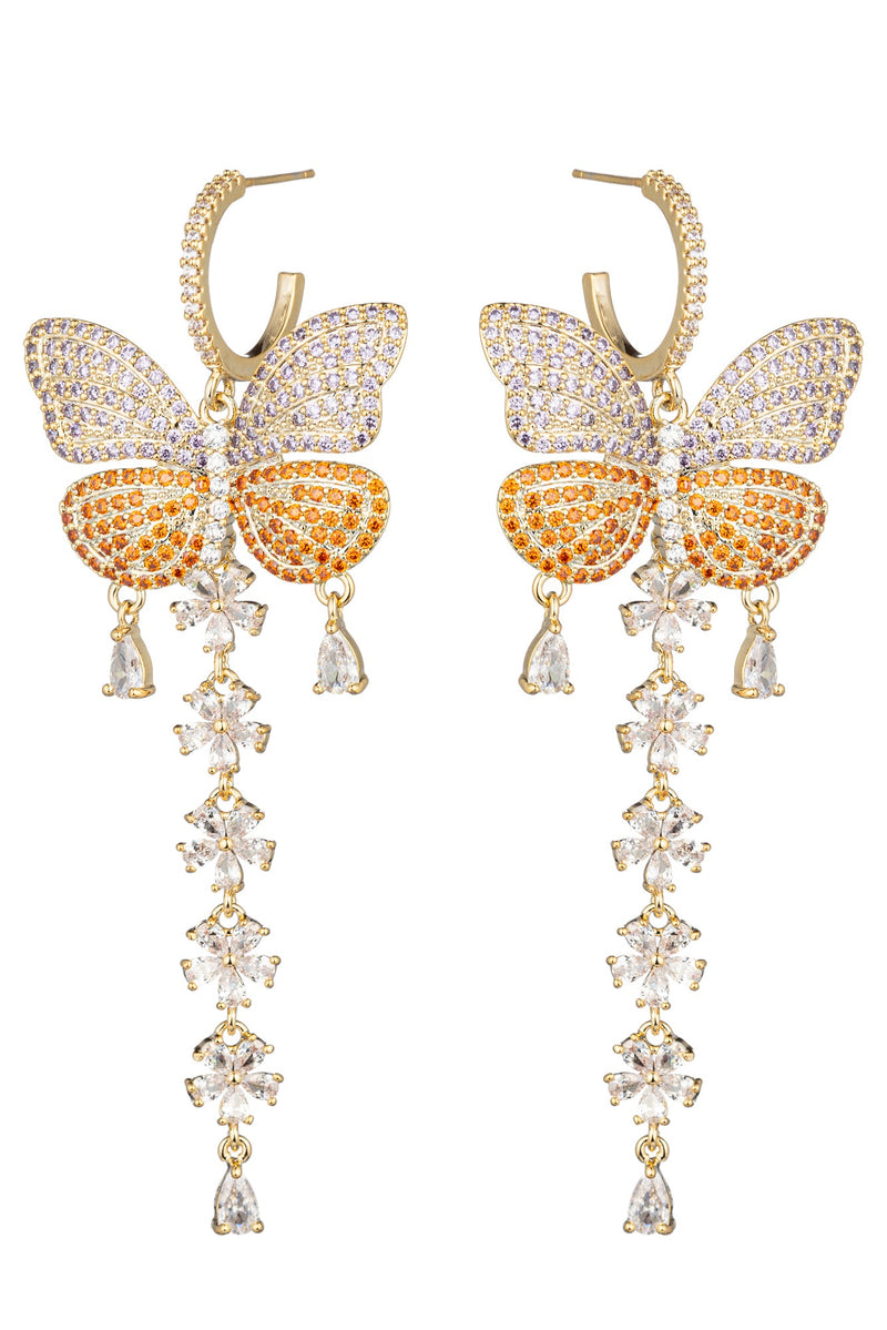 Giorgia Butterfly CZ Drop Earrings