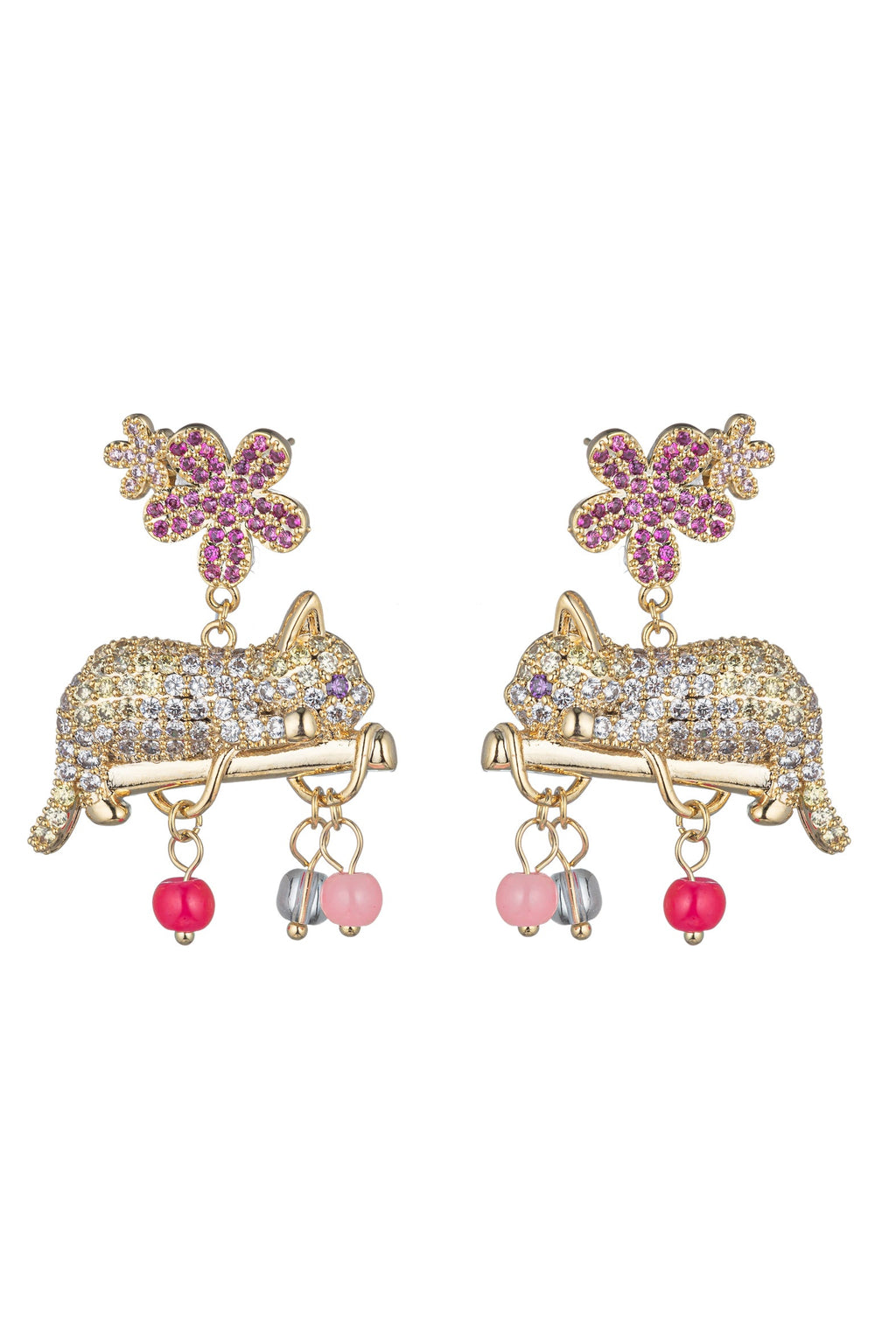 Chiara Cat CZ Drop Earrings