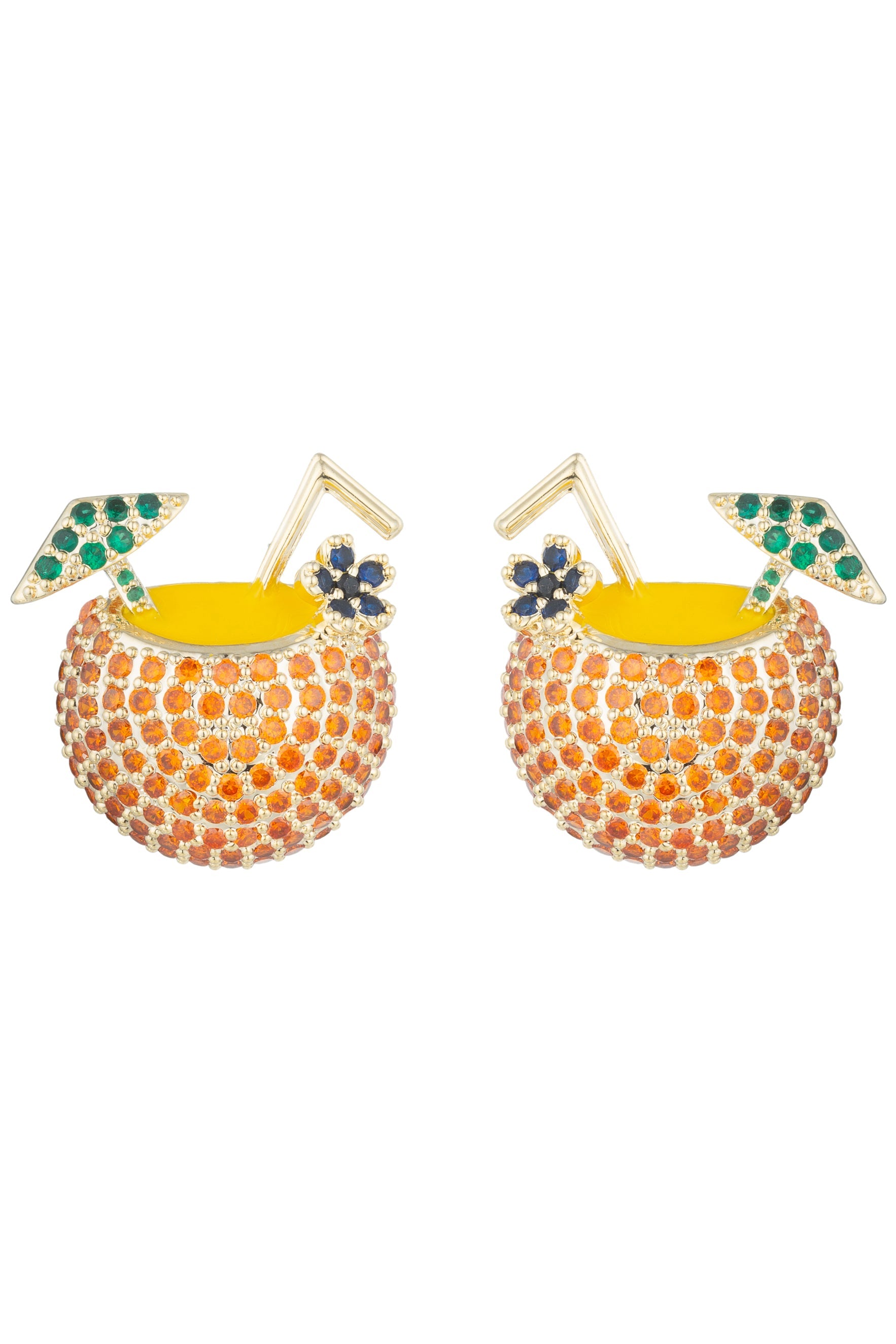 Tropical Drink CZ Stud Earrings