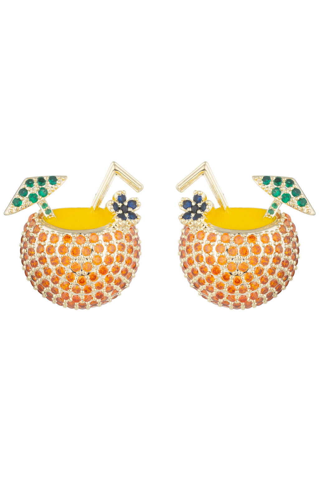 Tropical Drink CZ Stud Earrings