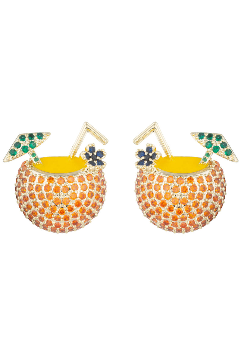Tropical Drink CZ Stud Earrings