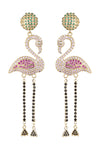 Pink Flamingo CZ Drop Earrings