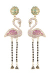 Pink Flamingo CZ Drop Earrings