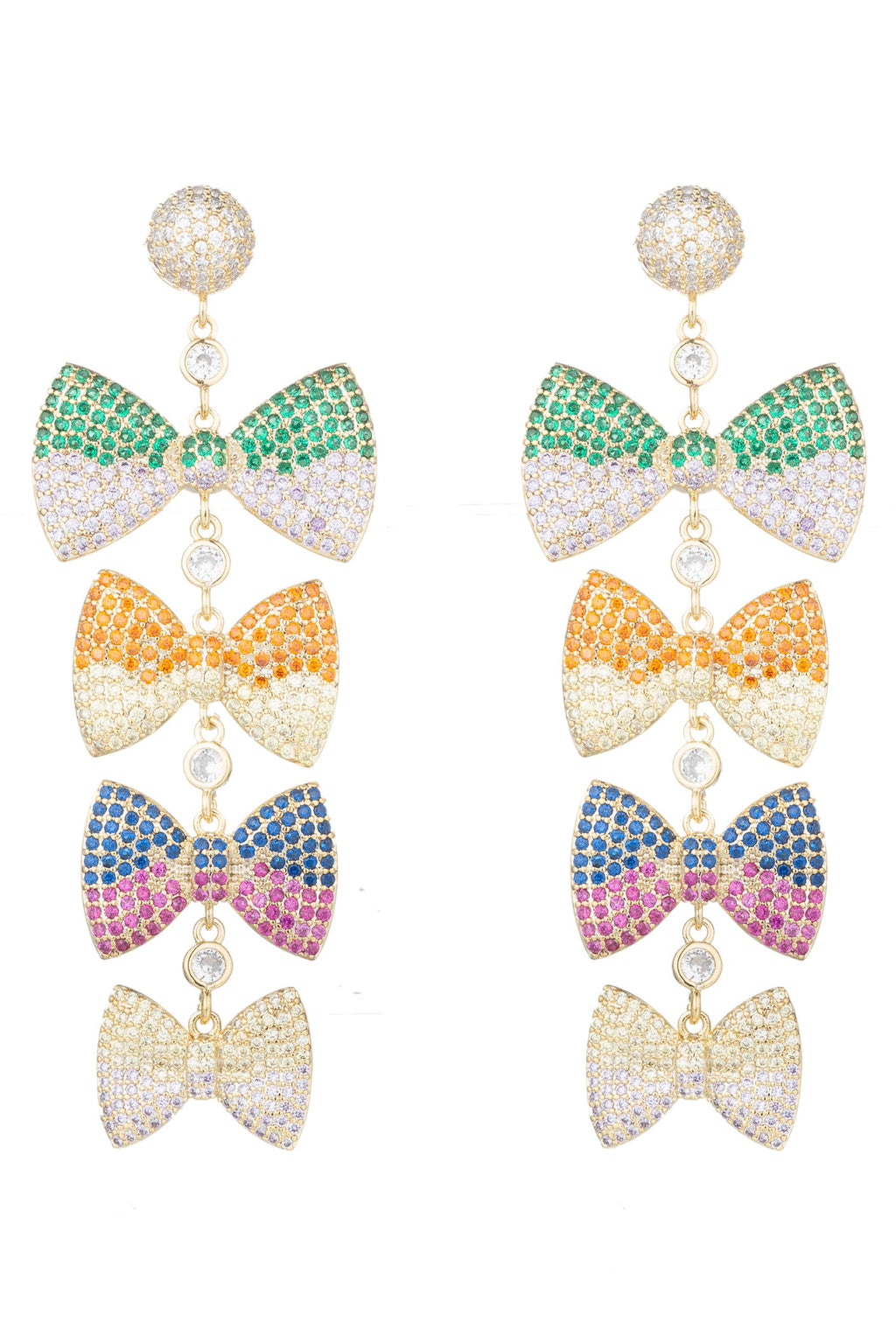 Greta Bow CZ Drop Earrings