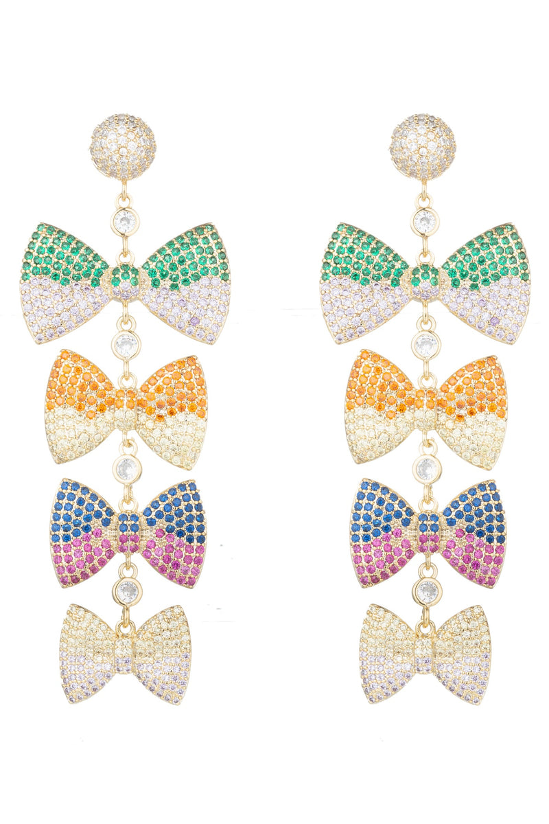 Greta Bow CZ Drop Earrings Eye Candy Los Angeles