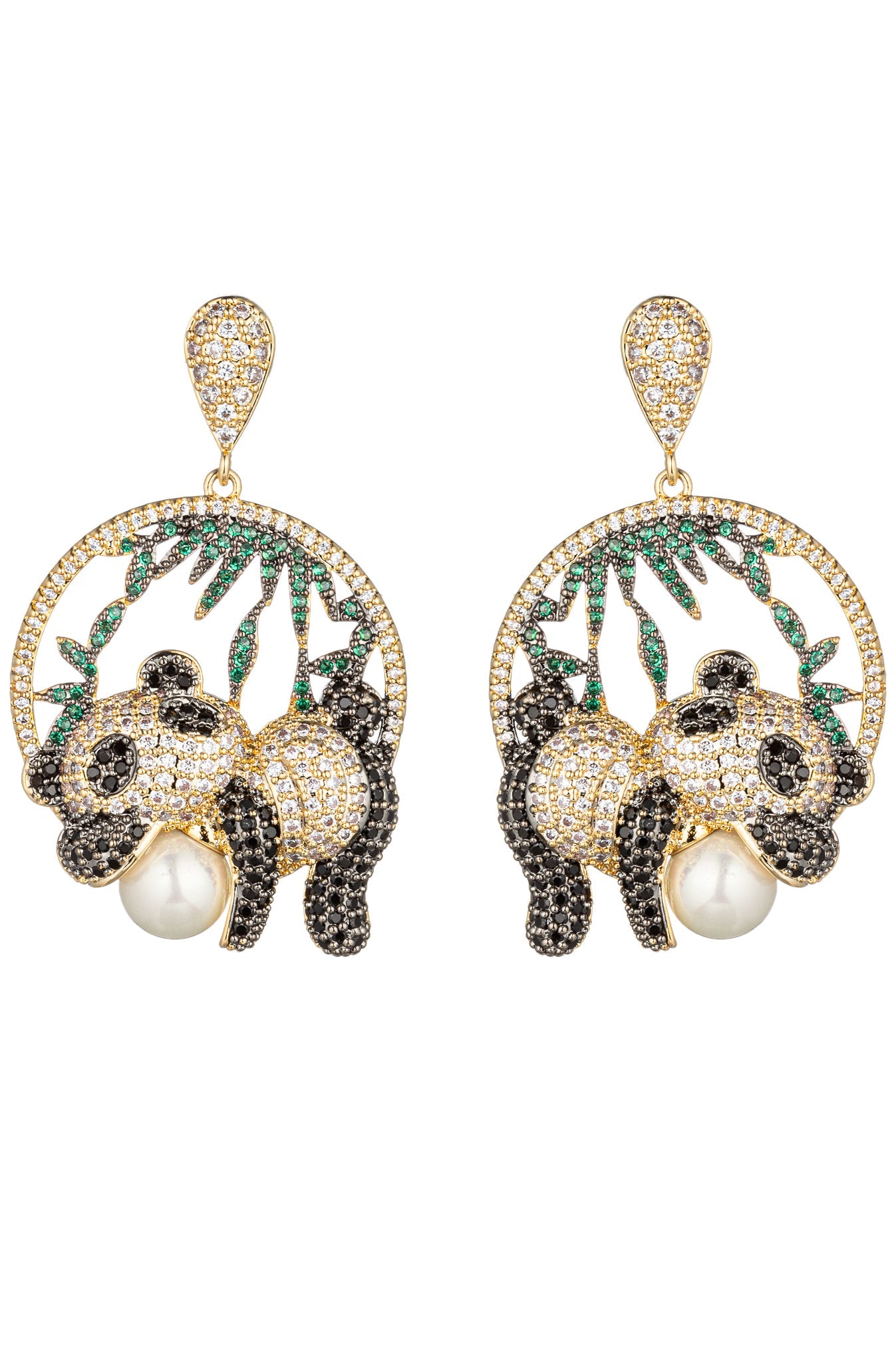 My Panda CZ Drop Earrings