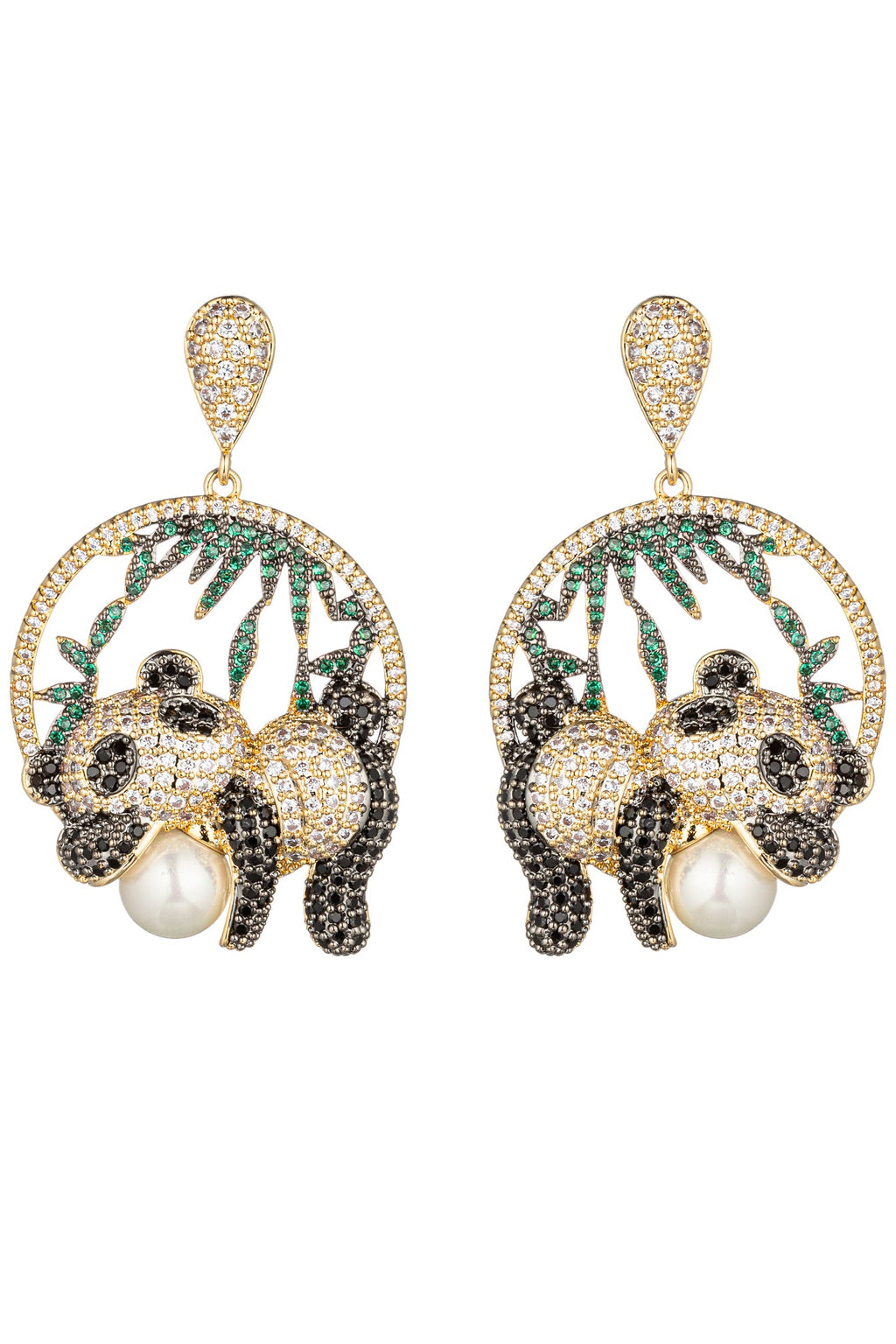 My Panda CZ Drop Earrings