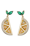 Lemon wedge CZ Drop Earrings