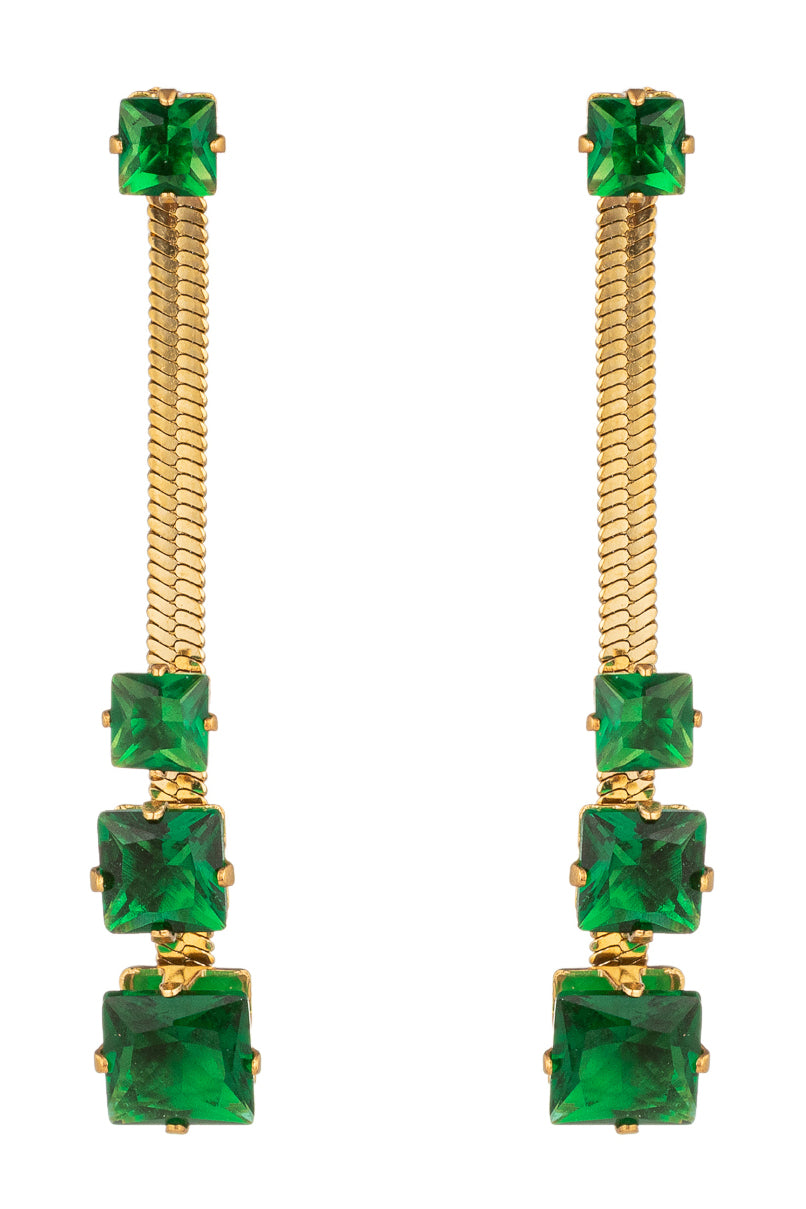 Francesca Green CZ Drop Earrings