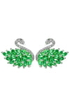 Ariana Green Swan CZ Stud Earrings