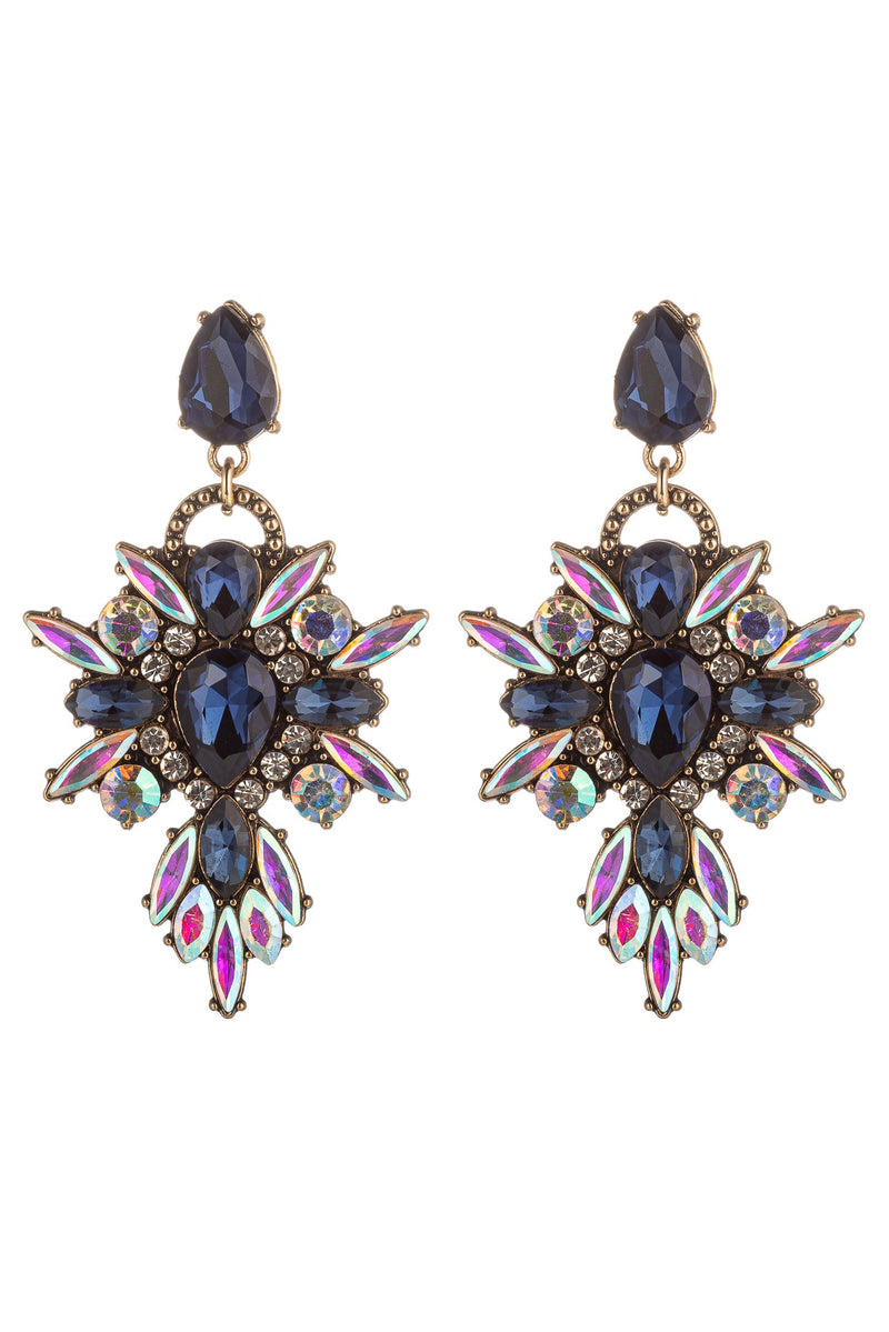 blue statement drop earring