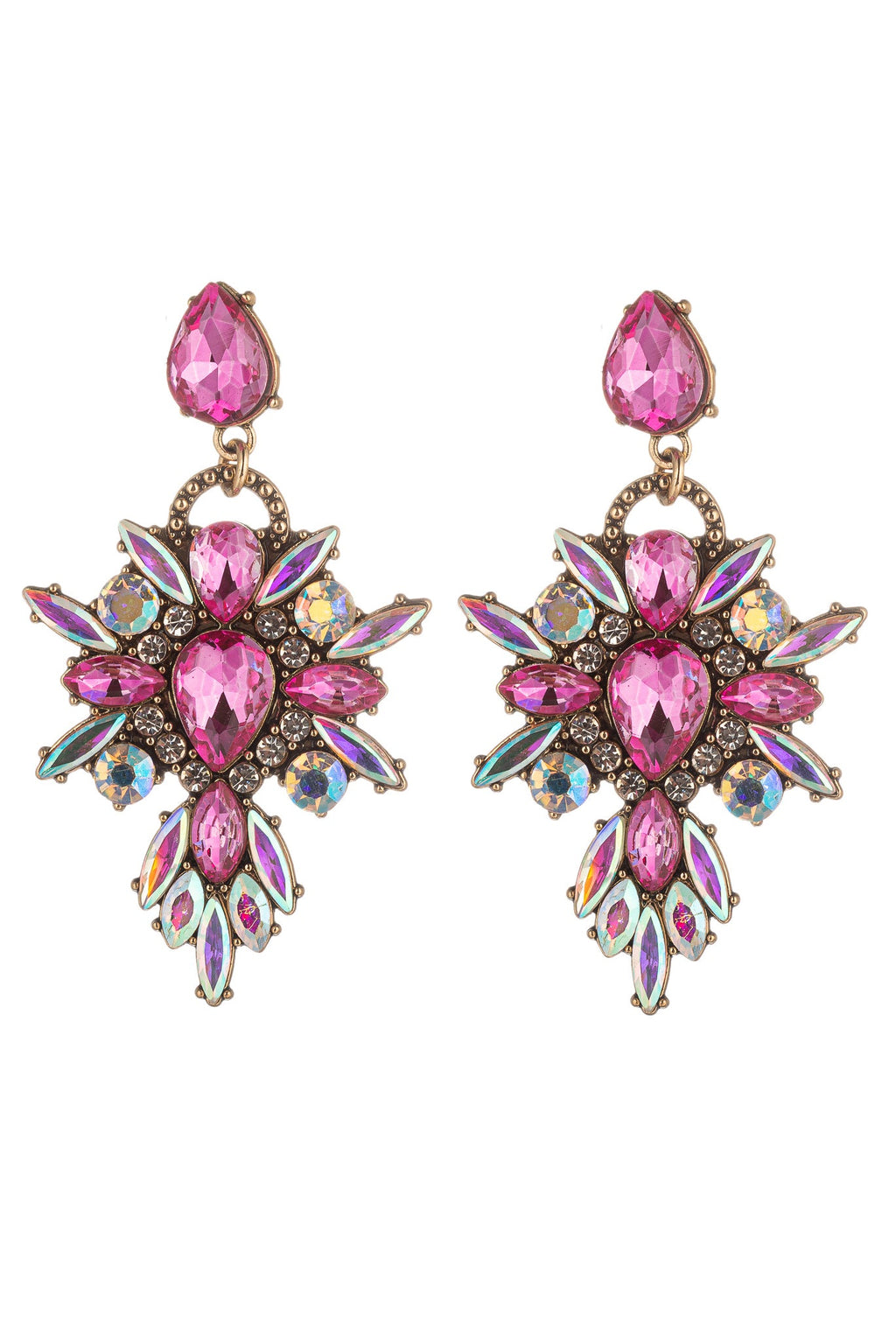 pink statement drop earring