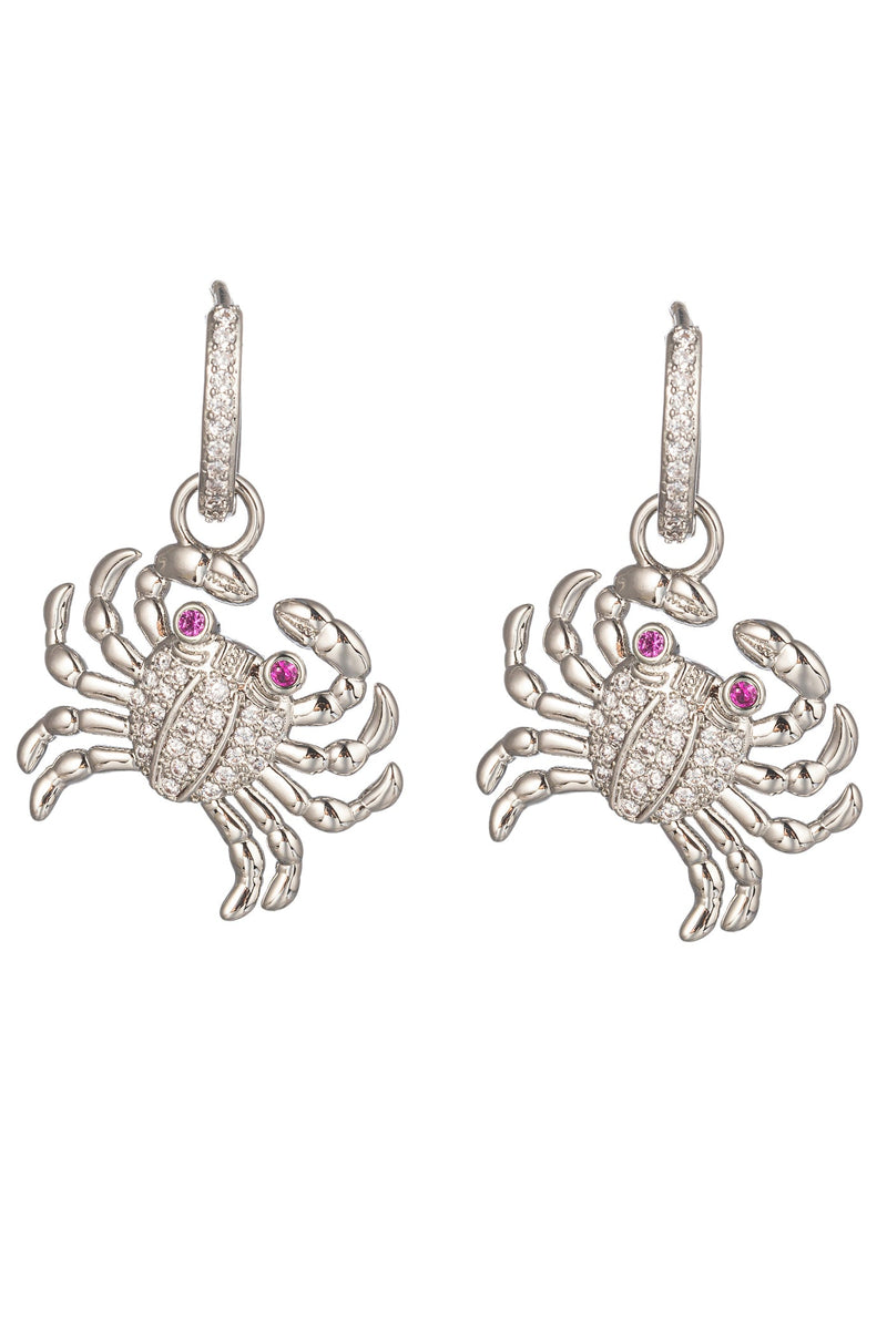 Crabby CZ Huggie Earring