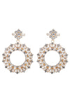 clear stone loop drop earring