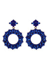 dark blue stone loop drop earring