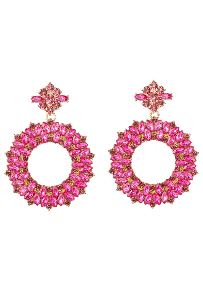 hot pink loop statement earring