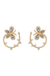 18k gold plated blue butterfly earrings studded with CZ crystals.
