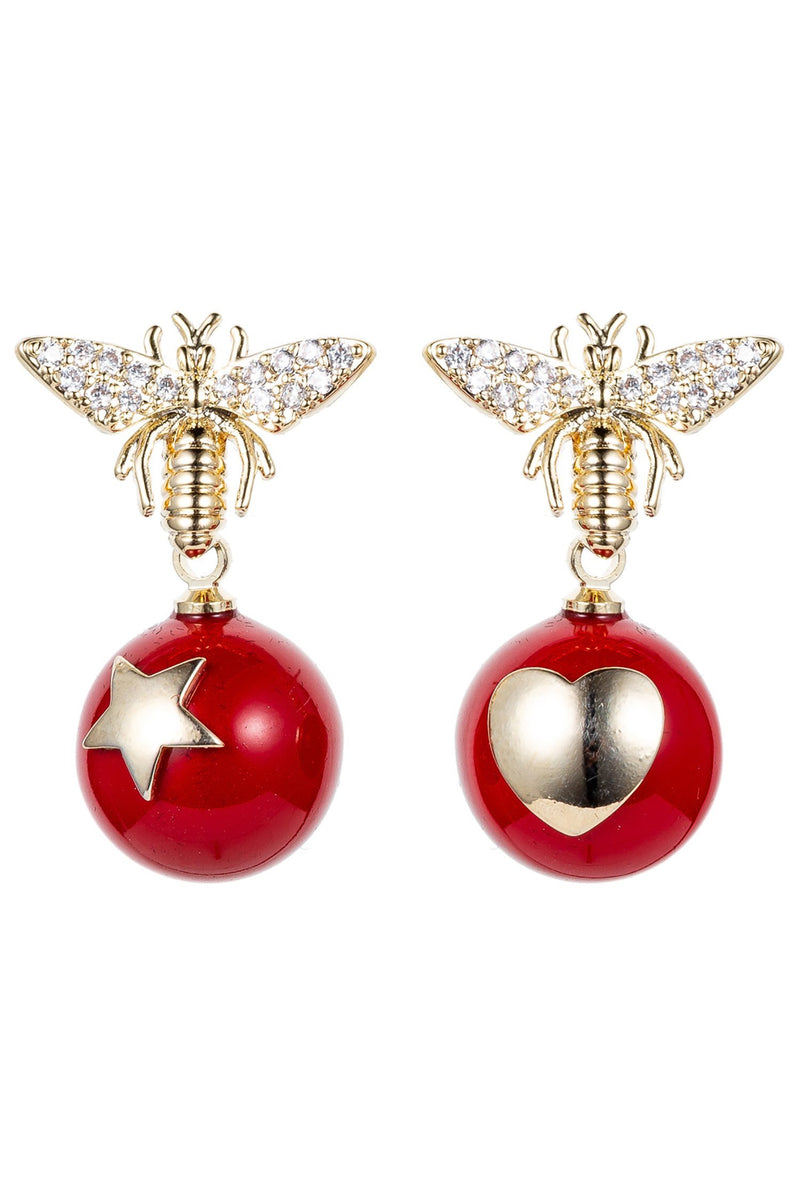 Voar CZ Bee Earrings