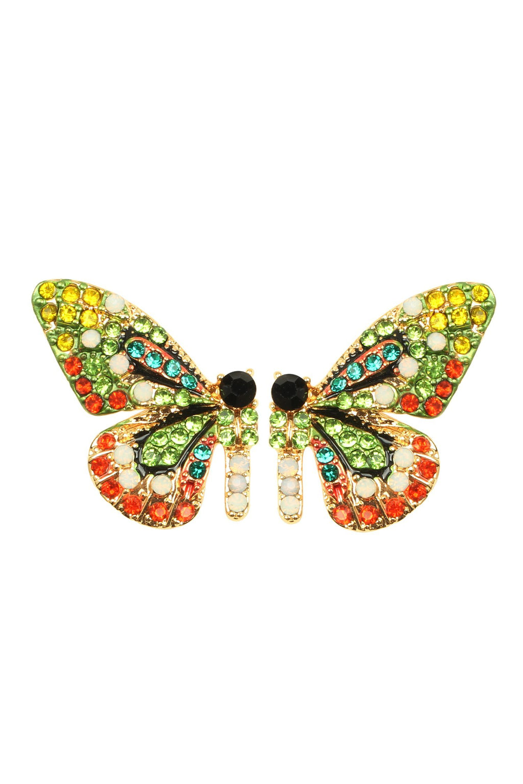 Women's Alloy Glass Crystal Flutter Earrings - Red/Multi – Eye Candy Los  Angeles
