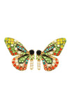 butterfly motif stud rainbow earrings