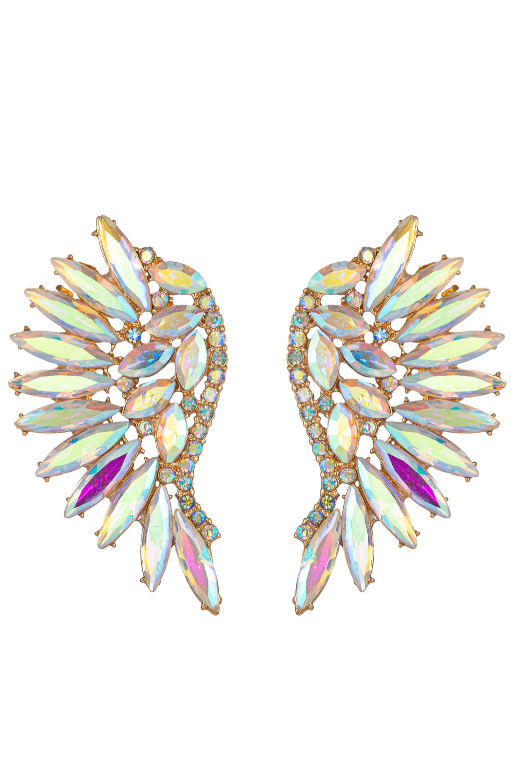 AB Stone Angel wing earrings
