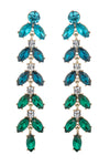 Blue Leaf Dangle Earrings