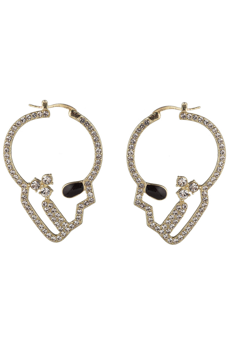 Gold tone Skull Drop Earring