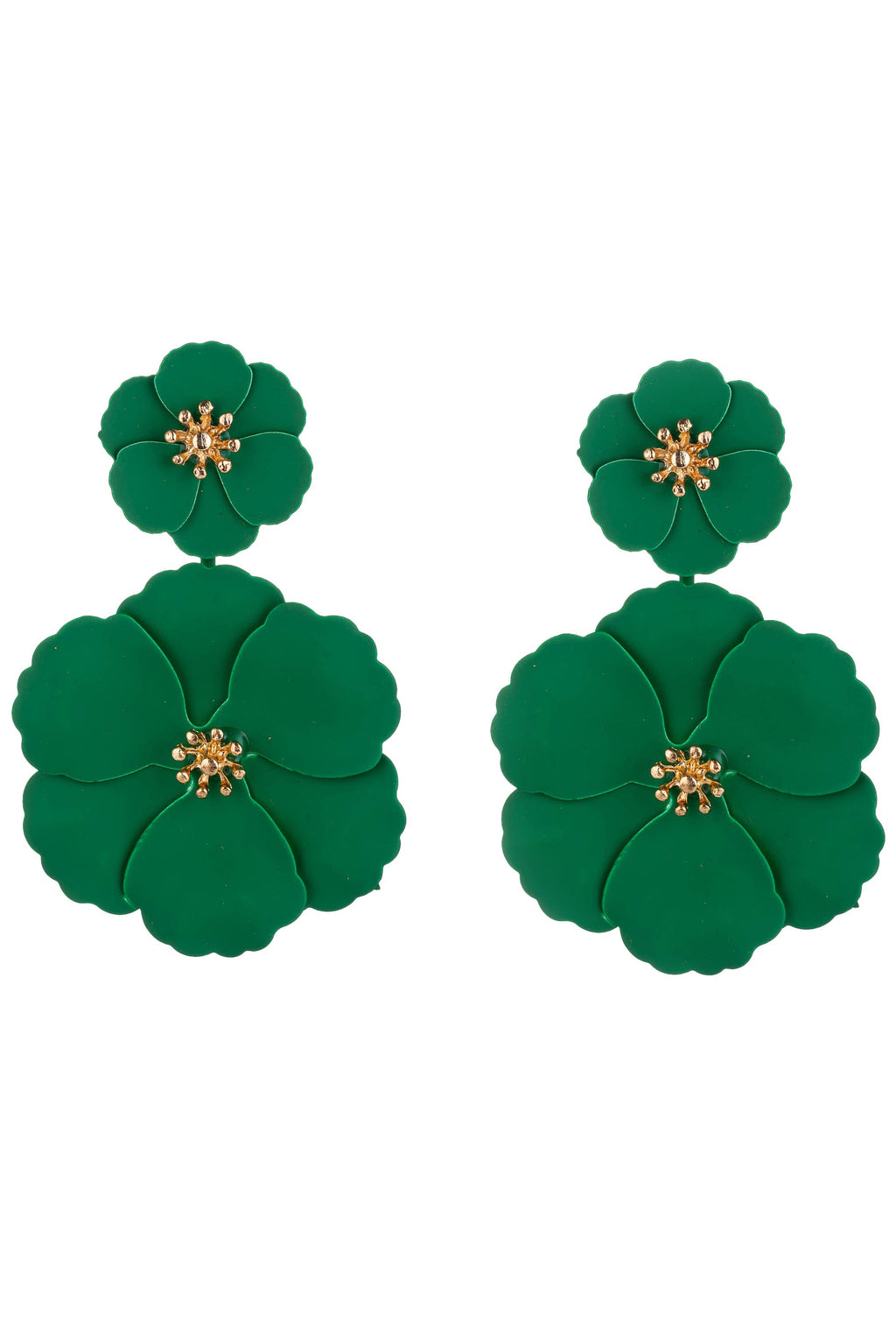 Kelly Green Floral Earrings