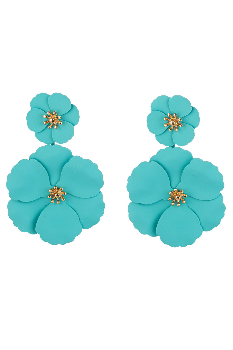 Turquoise Flower Drop Earrings