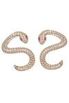 Red Snake Eye CZ Statement Earring