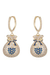 Money Bag CZ Statement Earring