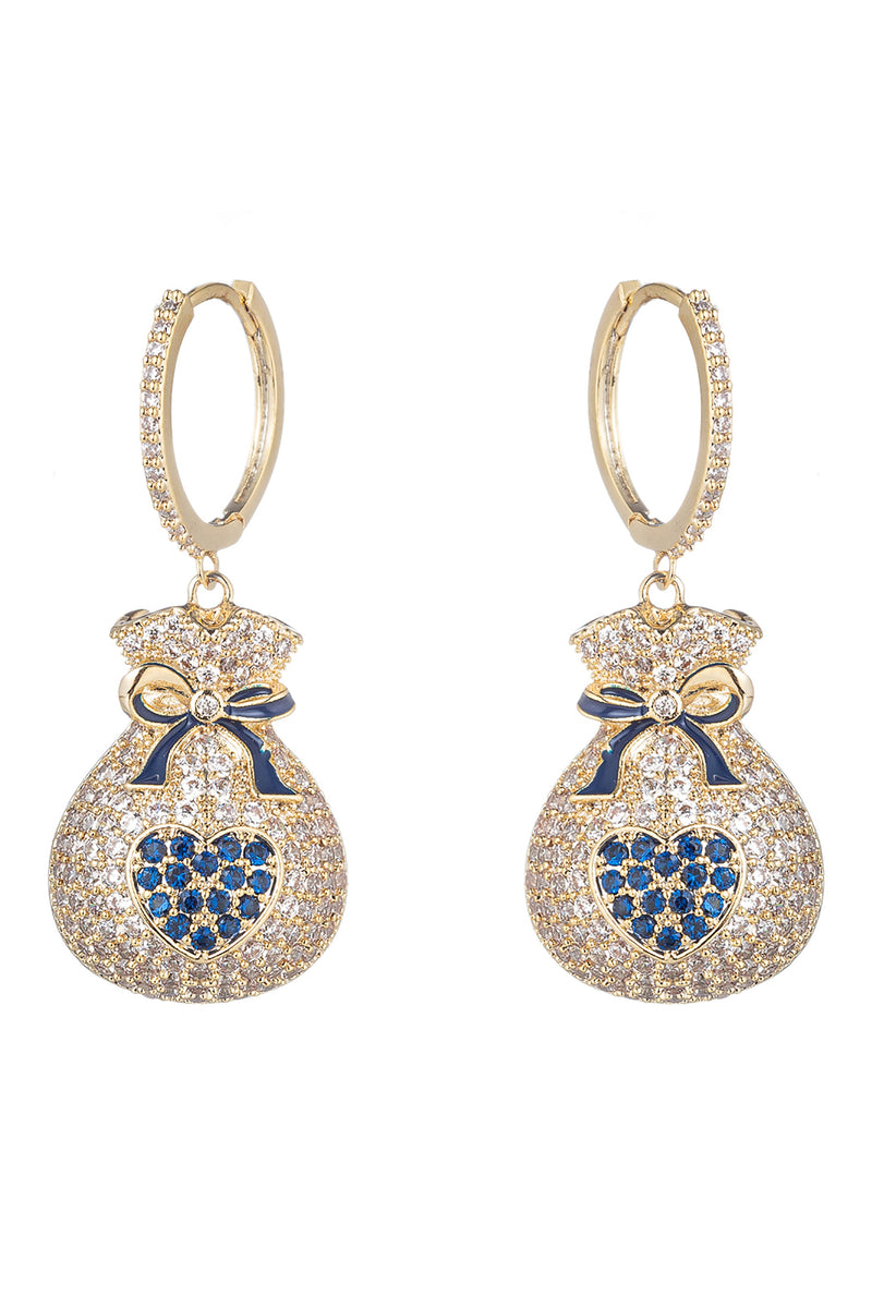 Money Bag CZ Statement Earring