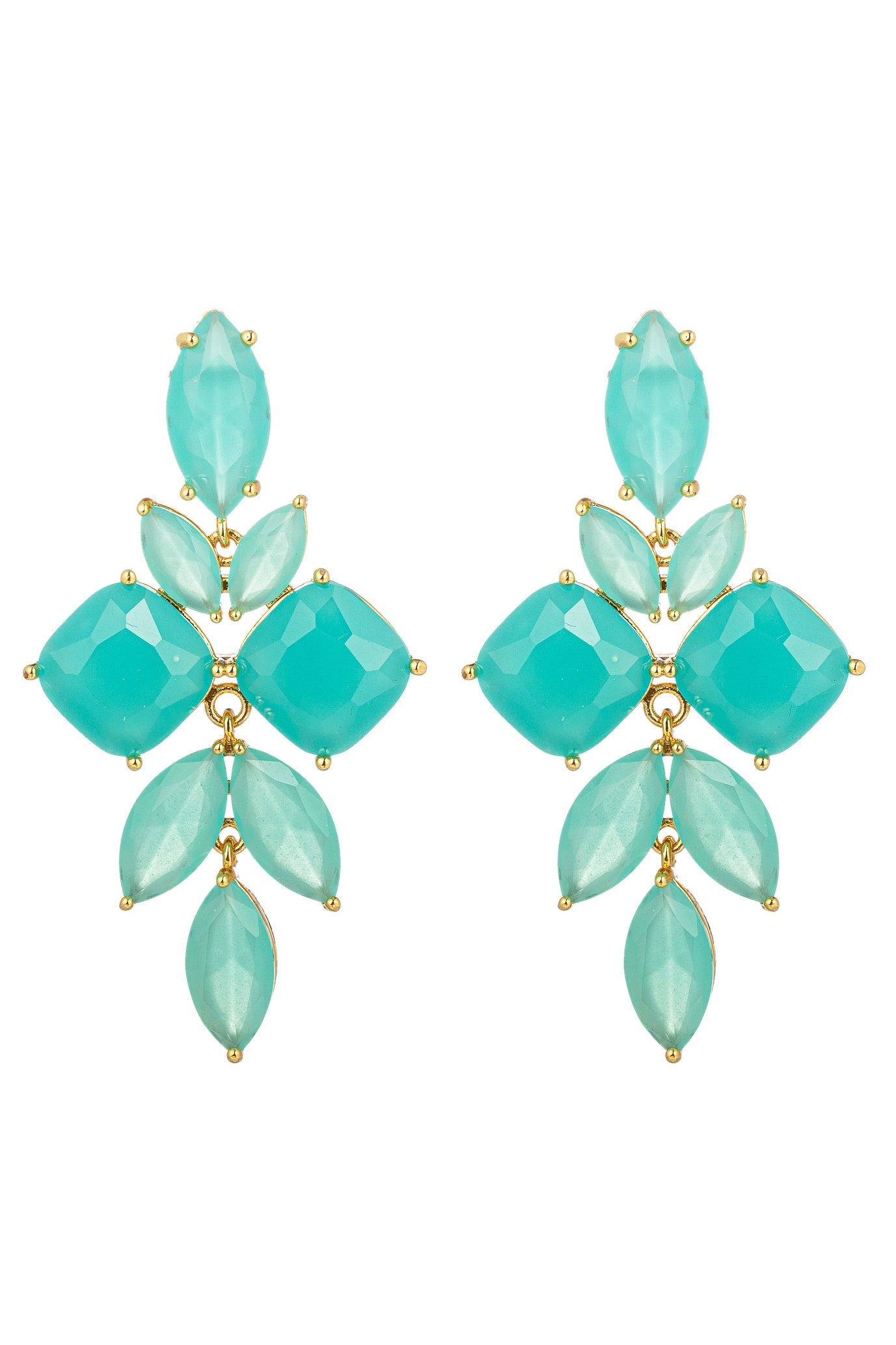 Ocean Blue CZ Statement Earring