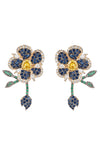 Roses Are Blue CZ Earring