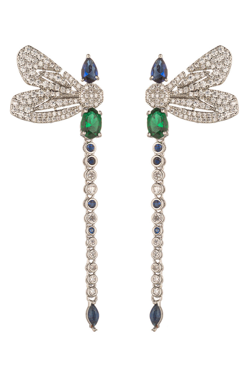 Dragonfly Green Drop Earring