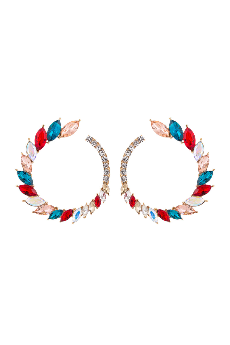 Daniella Earrings - Red/Blue/Pink