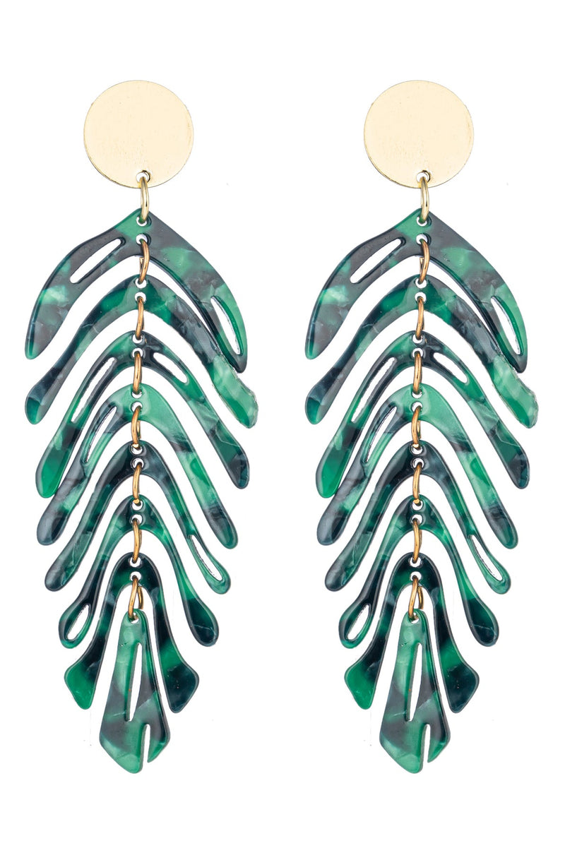 Dark Leaf Statement Earrings