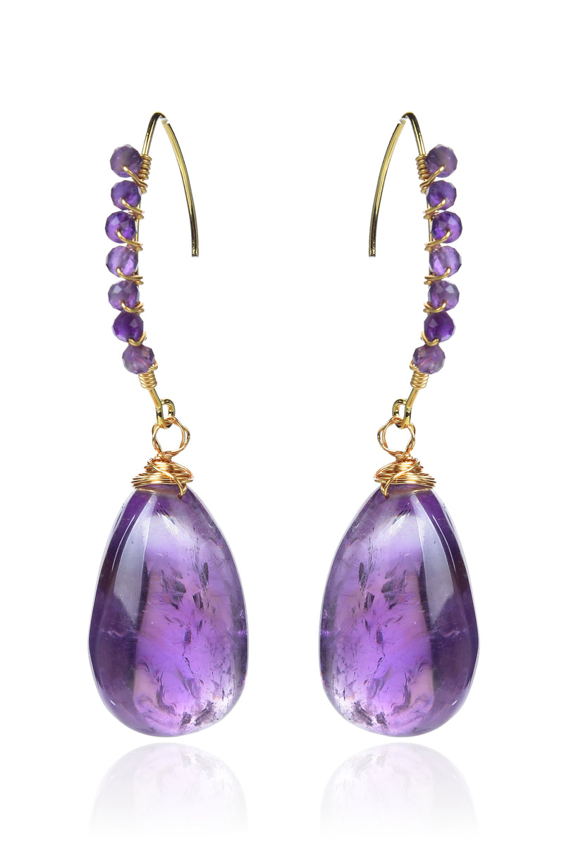 Teardrop Earrings - Amethyst