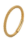 Gold tone titanium braided bracelet.